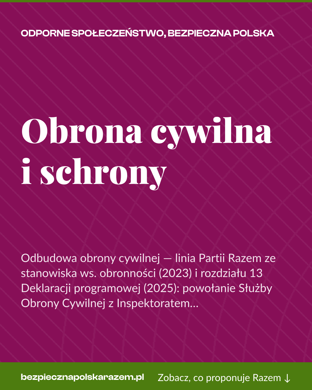 Grafika pionowa do udostępnienia: Obrona cywilna i schrony