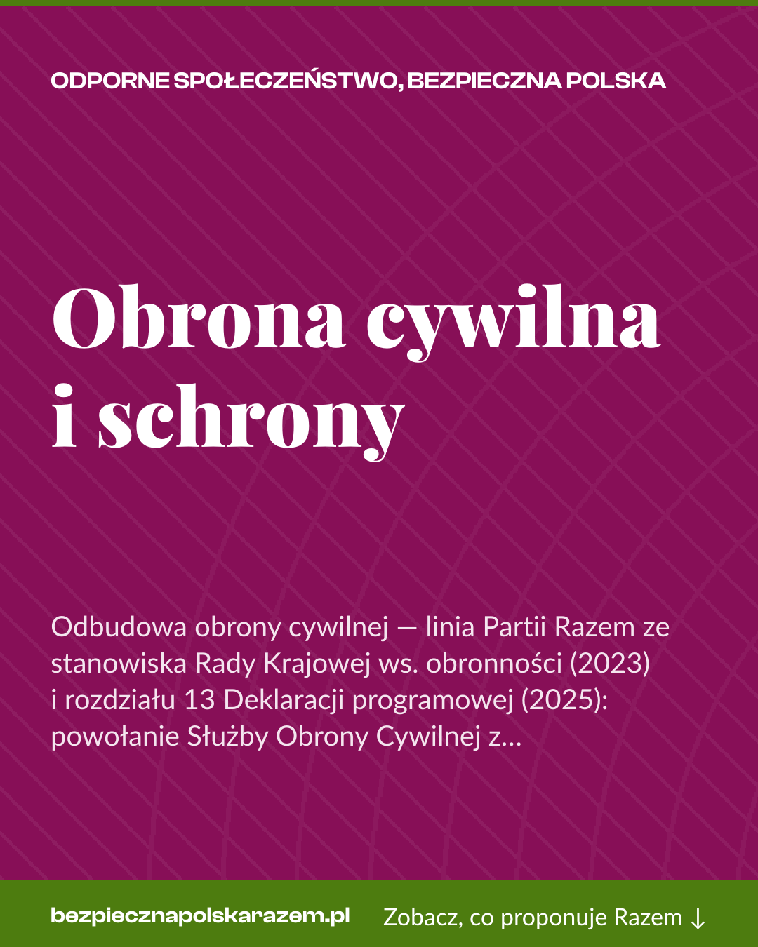 Grafika pionowa do udostępnienia: Obrona cywilna i schrony
